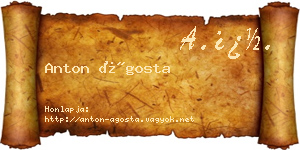 Anton Ágosta névjegykártya